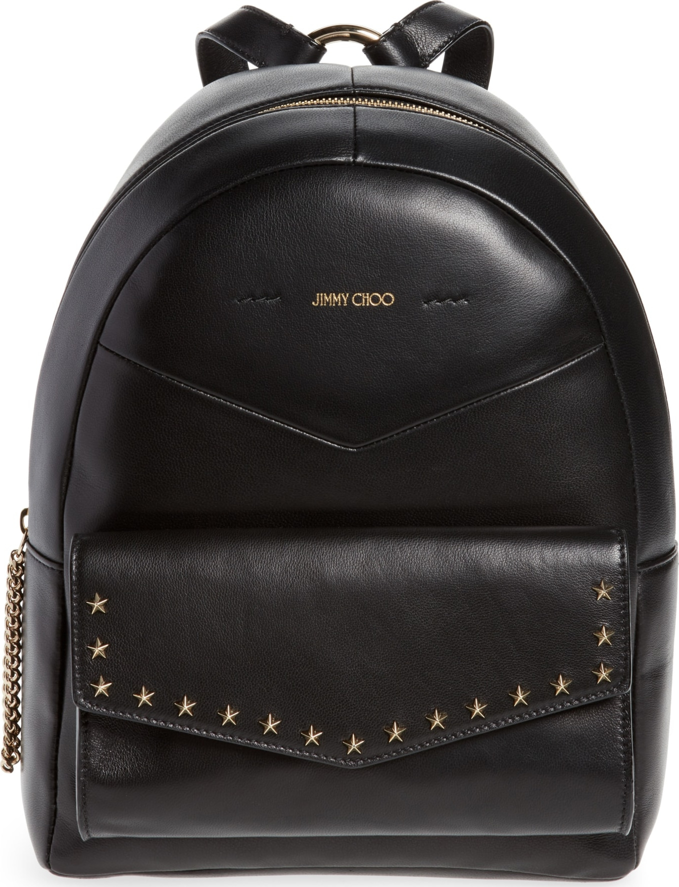 Jimmy Choo Cassie Star Studded Lambskin Leather Backpack