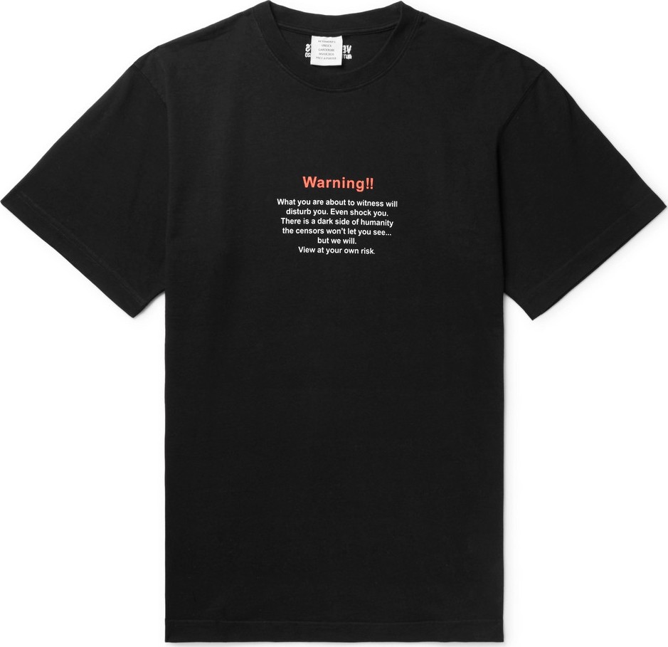 Vetements Printed Cotton-Jersey T-Shirt