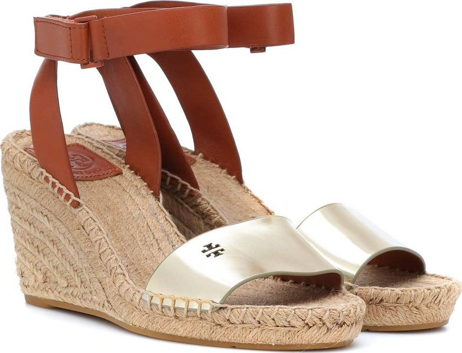 Tory Burch Bima leather wedge espadrilles