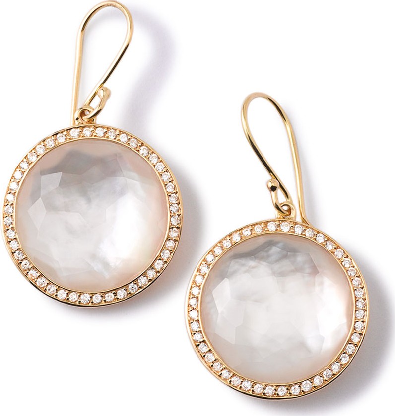 IPPOLITA Gold Rock Candy Lollipop Diamond Mother-of-Pearl Earrings