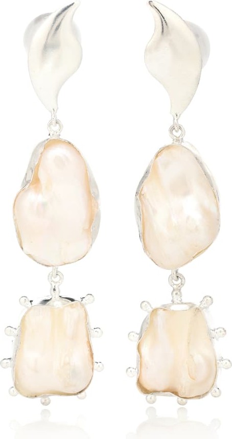 Peet Dullaert Eos 14kt white gold plated pearl earrings