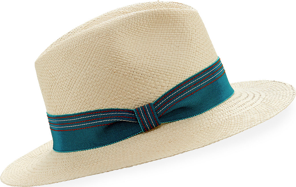 Inverni Indi Straw Panama Hat, Size 57