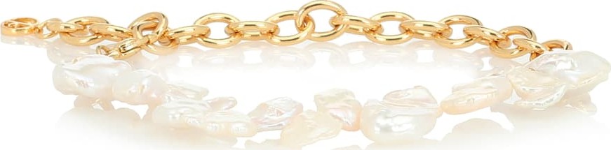 Anissa Kermiche Two Faced Shelly gold-plated pearl anklet