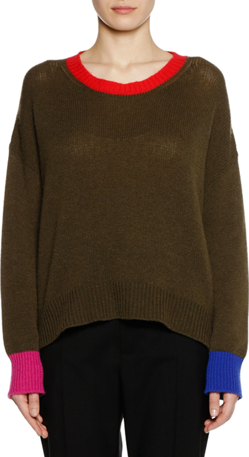 Marni Crewneck Long-Sleeve Cashmere Knit Sweater