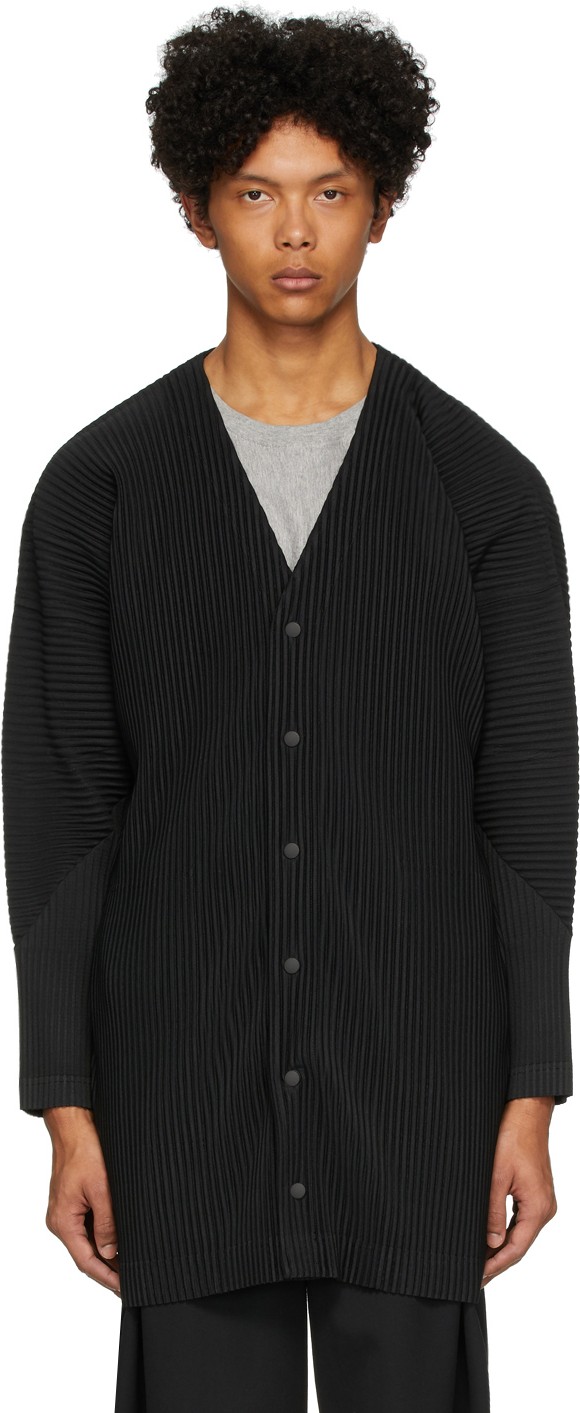 Homme Plissé Issey Miyake Black Basics Cardigan