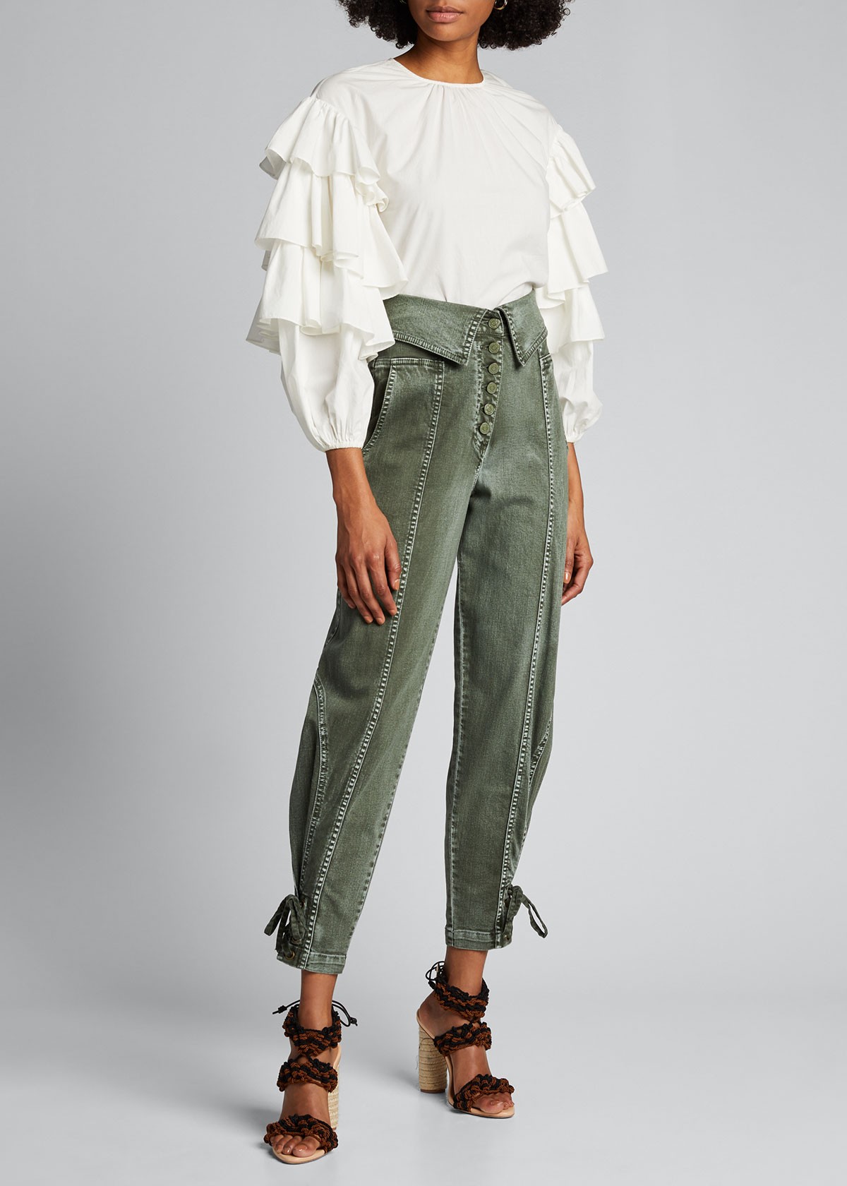 Ulla Johnson Kingston Foldover High-Rise Jeans