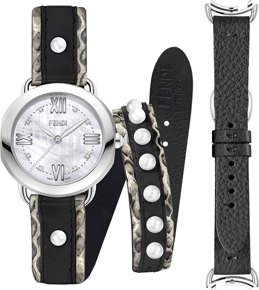 Fendi 36mm Selleria Watch Set w/ Diamonds