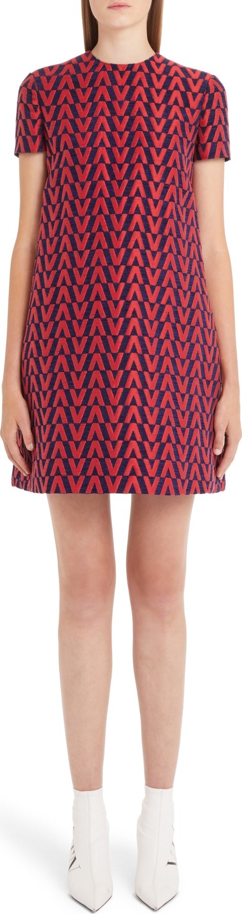 Valentino V-Logo Brocade Shift Dress