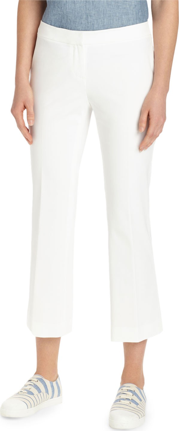 Lafayette 148 New York Manhattan Cropped Solid Flare Pants