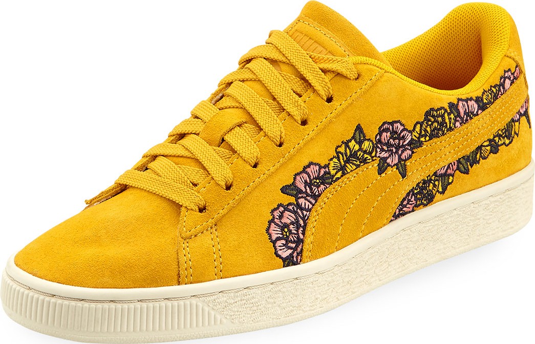PUMA Basket Suede Embroidery Sneakers