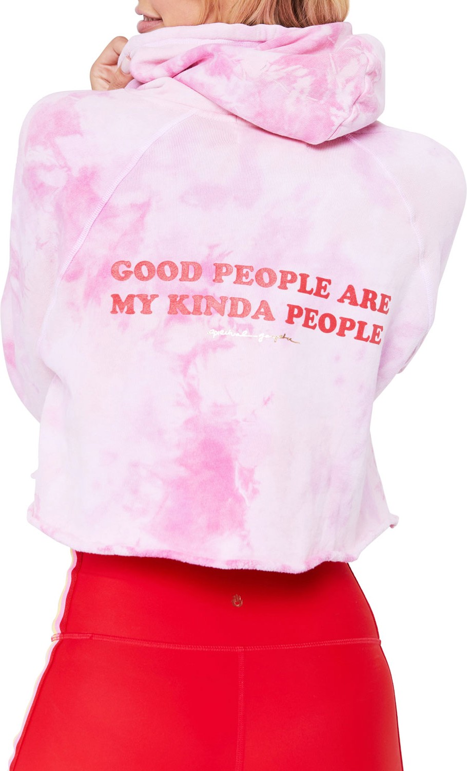 Spiritual Gangster Good People Stella Rocker Tie Dye Cropped Pullover Hoodie