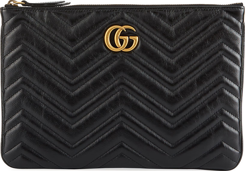 Gucci GG Marmont Quilted Leather Zip Pouch Bag