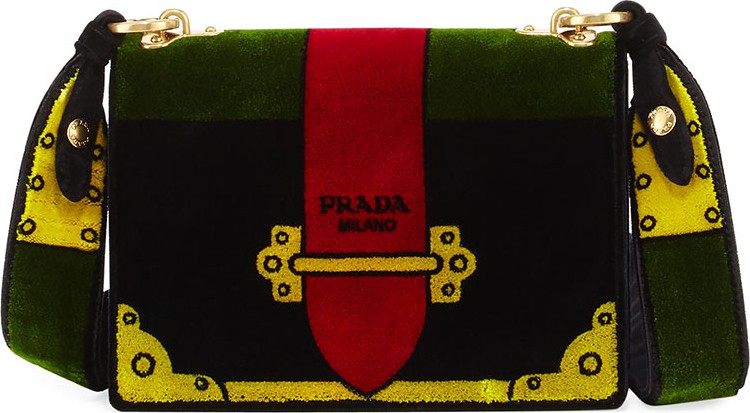Prada Trompe L'oeil Velvet Cahier Bag