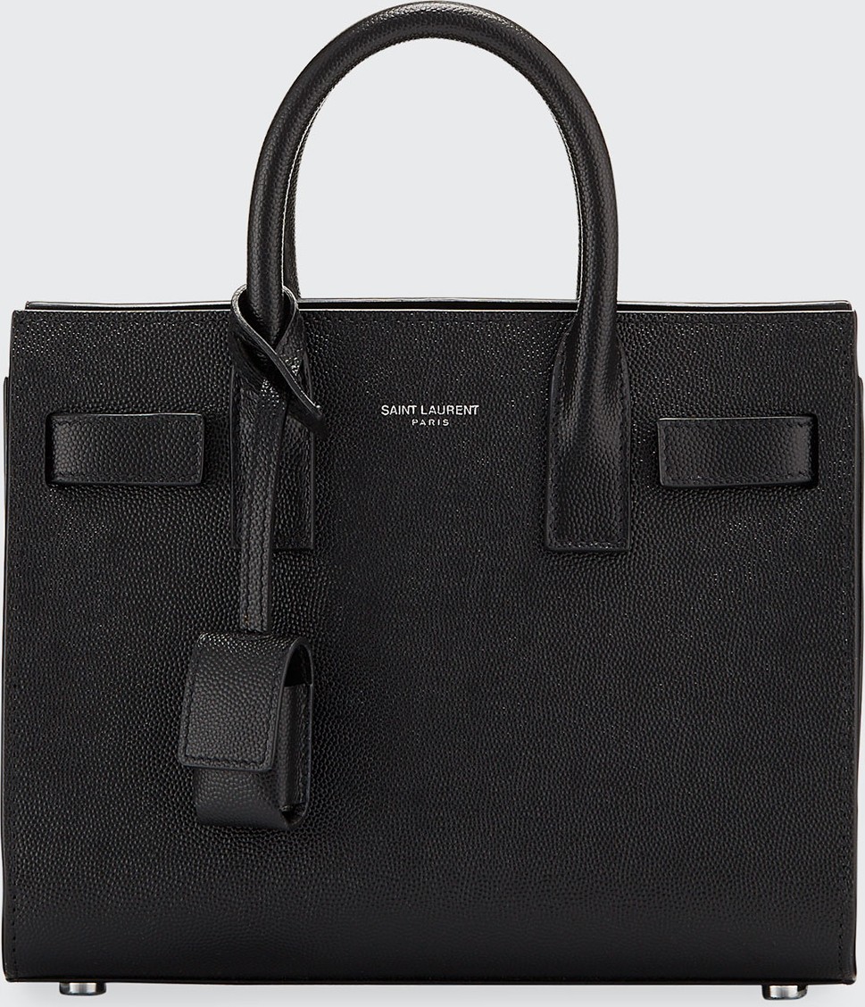 Saint Laurent Sac de Jour Nano Grain de Poudre Tech Leather Satchel Bag
