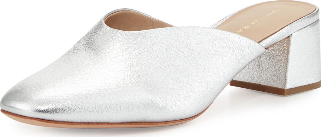 Loeffler Randall Lulu Leather Block-Heel Mule Slide