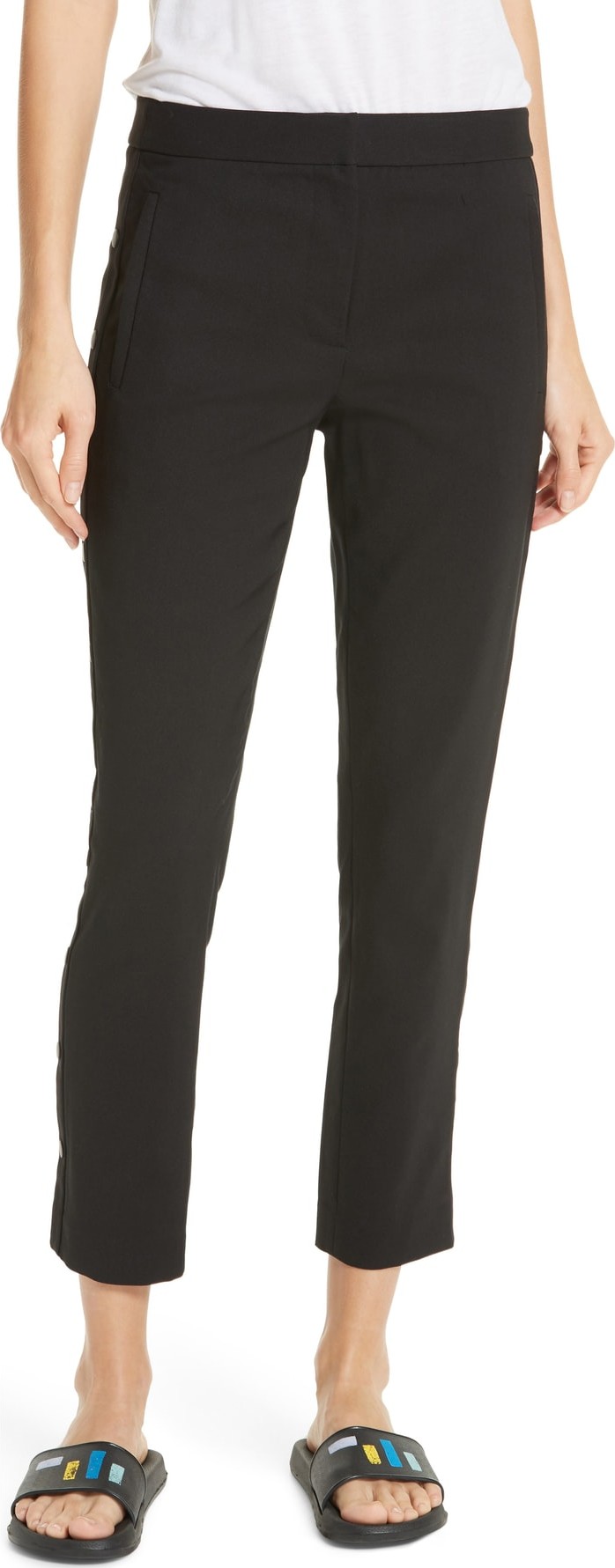 Tibi Side Snap Skinny Pants