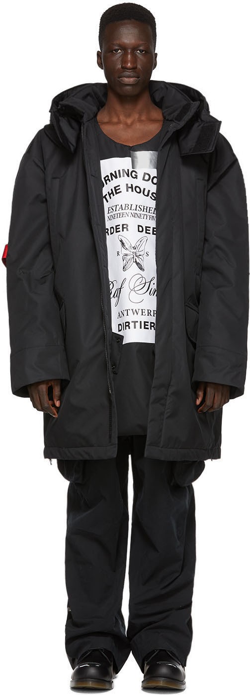 Raf Simons Black Templa Edition Oversized Wadded Ski Coat