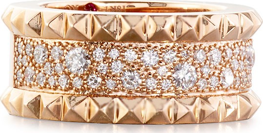 Roberto Coin ROBERTO COIN ROCK & DIAMONDS Slim 18K Rose Gold Ring, Size 6.5