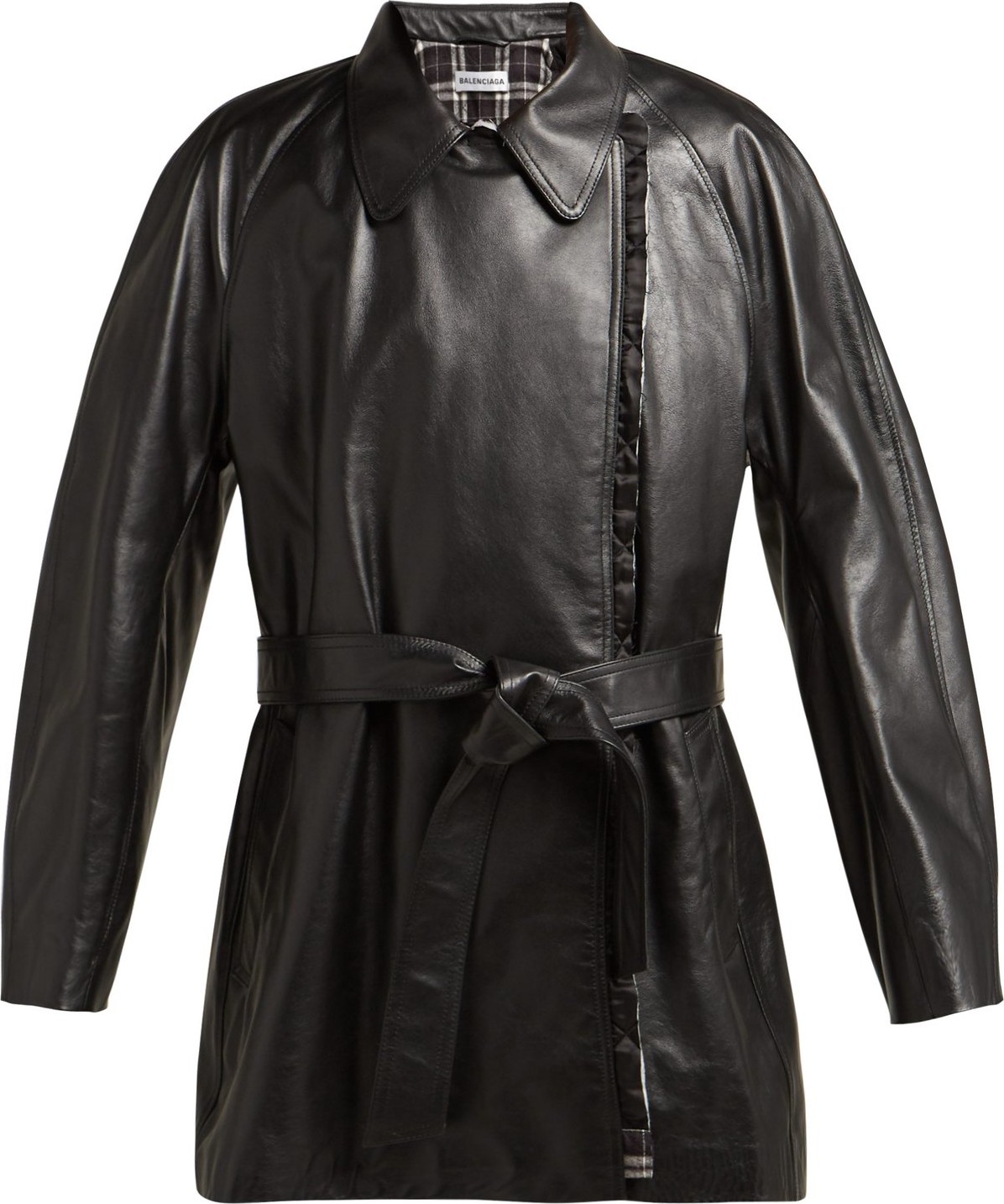 Balenciaga Belted leather coat