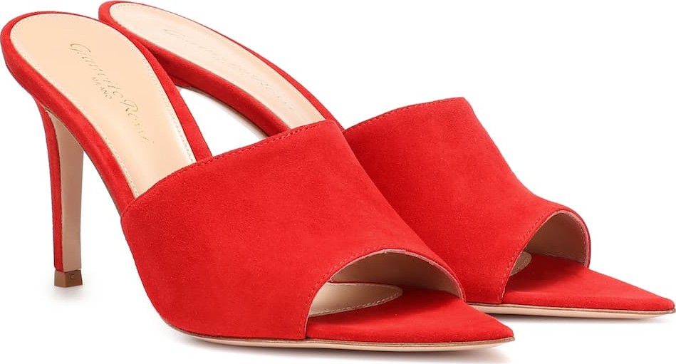 Gianvito Rossi Pointy 85 velvet mules