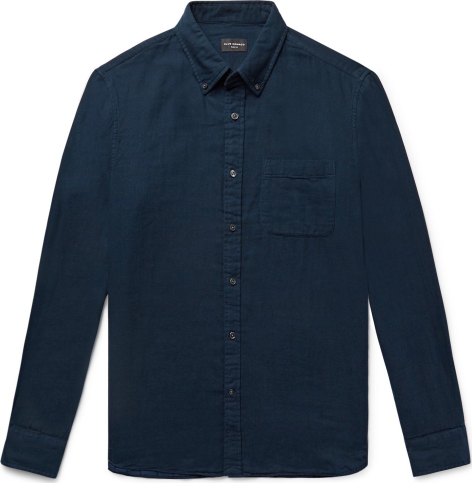 Club Monaco Slim-Fit Button-Down Collar Double-Faced Cotton Shirt