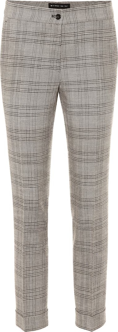 Etro Mid-rise straight wool-blend pants