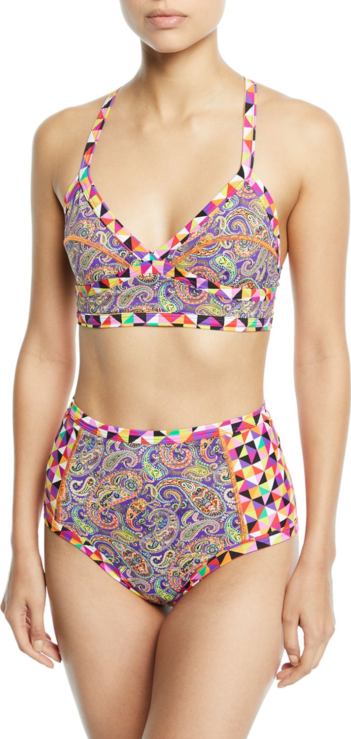 Etro Printed Triangle Two-Piece Bikini Swim Set