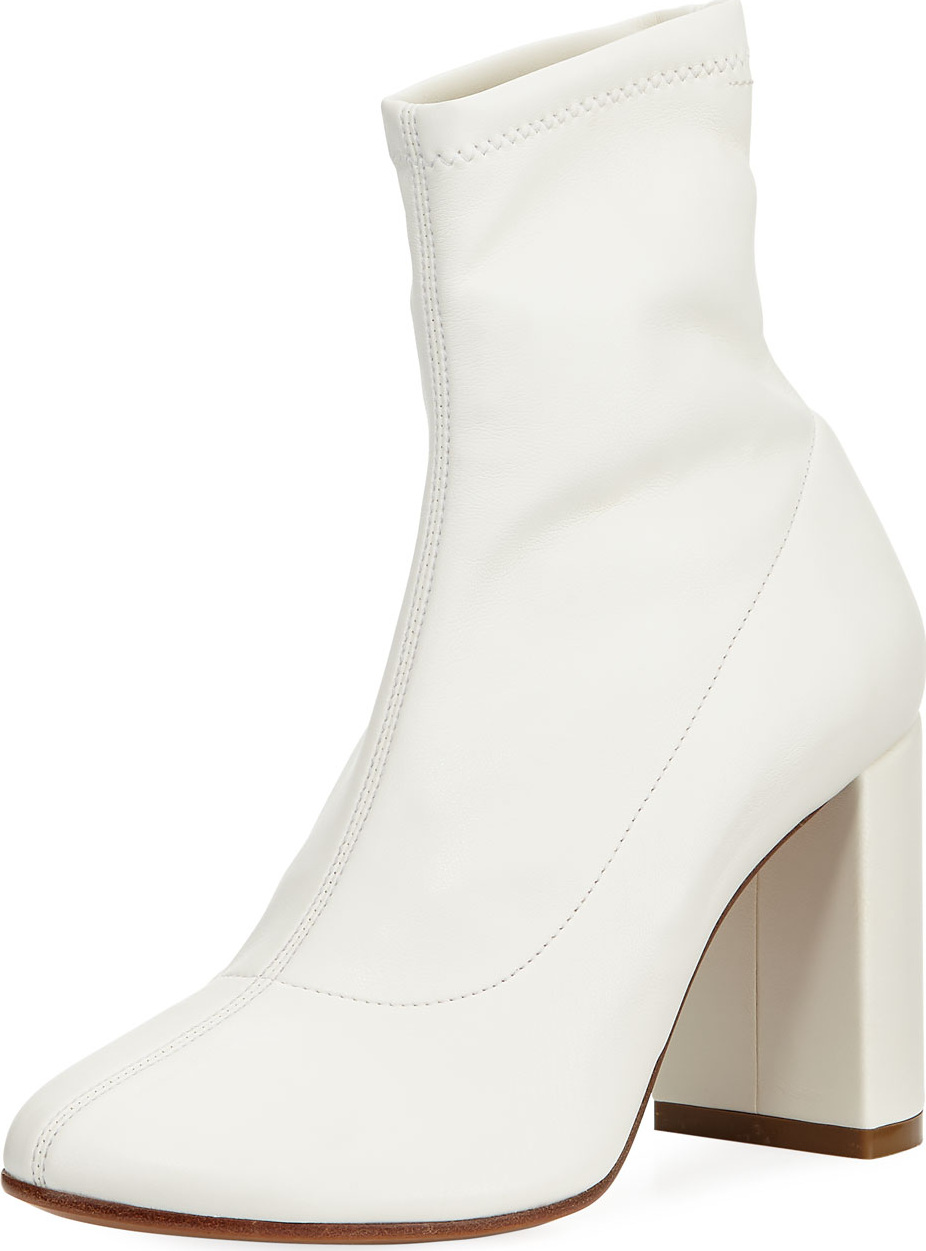 MM6 Maison Margiela Sock-Like Smooth Leather Bootie