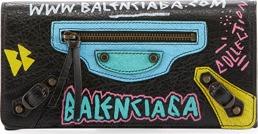 Balenciaga Classic Money Wallet with Graffiti Design