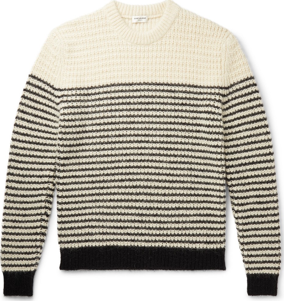 Saint Laurent Slim-Fit Striped Knitted Sweater