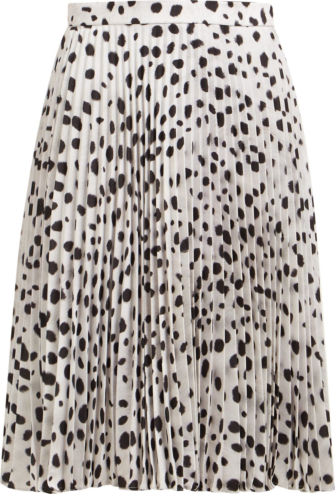 Burberry London England Dalmatian-print high-rise pleated midi skirt