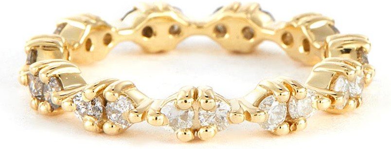 Wwake Pathway' gradient diamonds 14k gold eternity ring