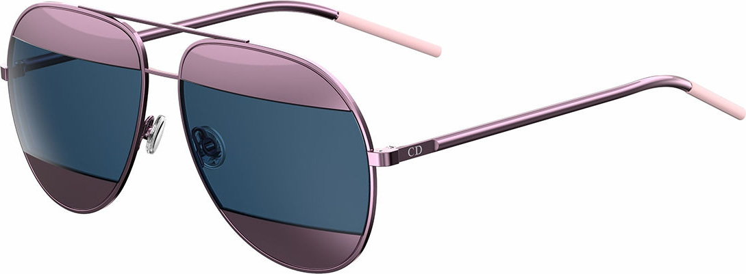 Dior DiorSplit Two-Tone Metallic Aviator Sunglasses