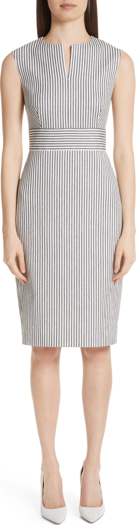 Max Mara Caraffa Stripe Cotton & Linen Dress