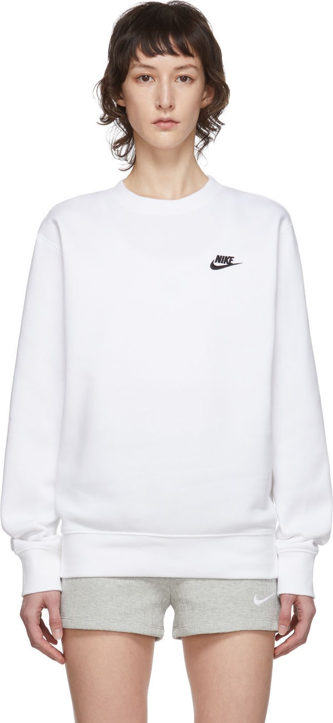 Nike White Sportswear Club Sweatshirt