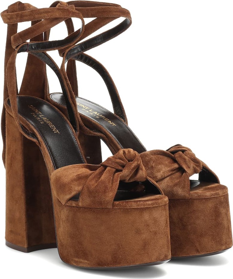 Saint Laurent Paige suede platform sandals