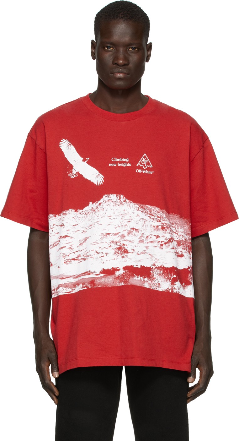 Off White Red Eagle Landscape T-Shirt