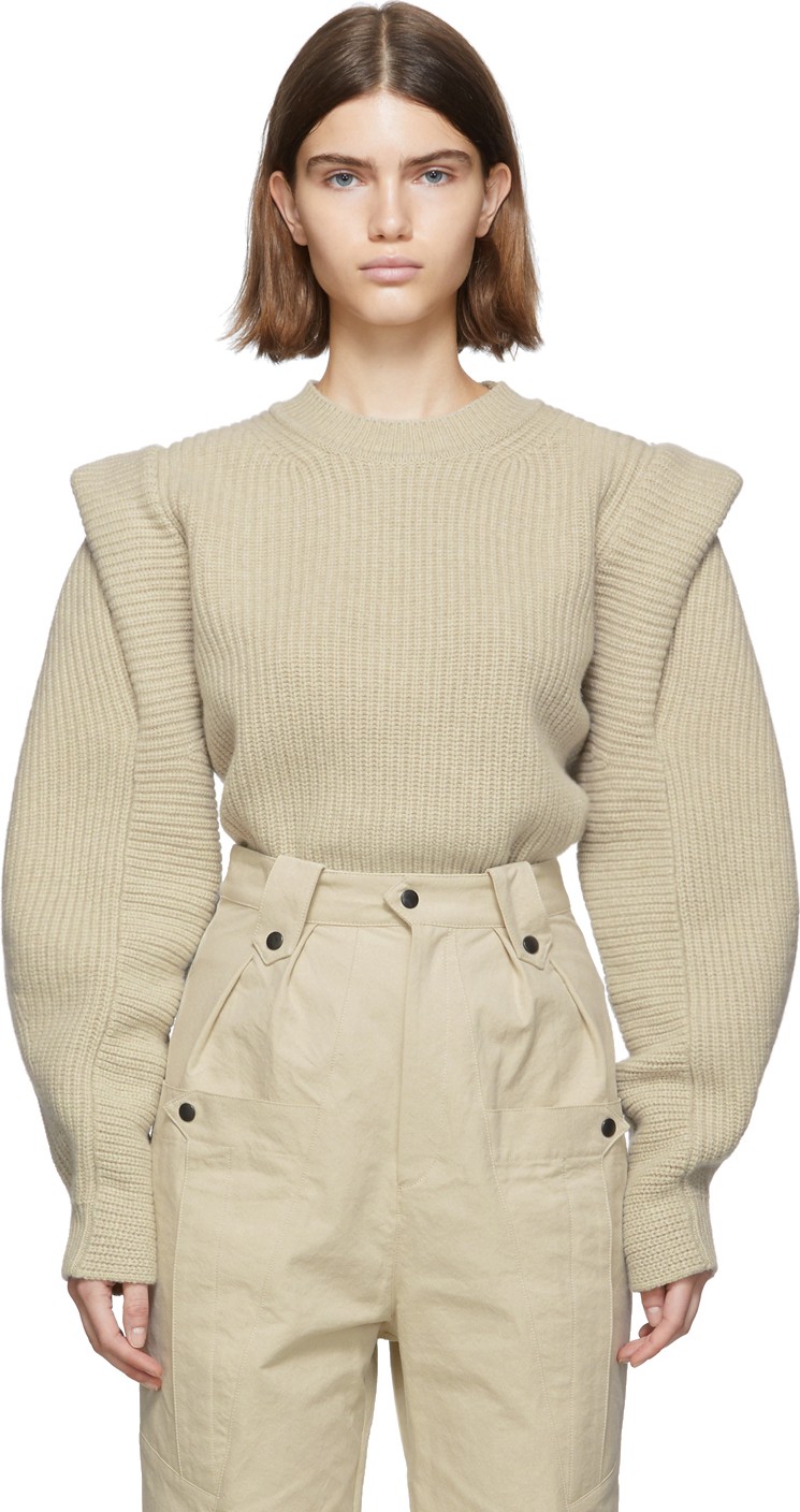 Isabel Marant Beige Wool & Cashmere Knit Bolton Sweater