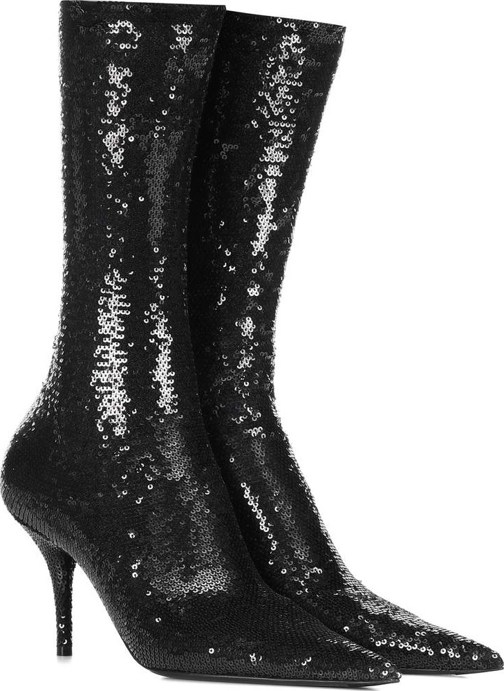 Balenciaga Knife sequined sock boots