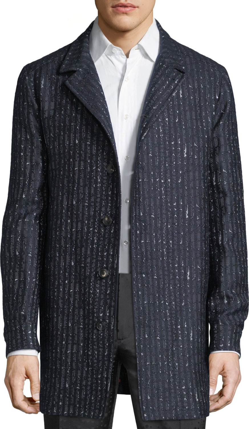 Etro Striped Wool-Blend Trench Coat