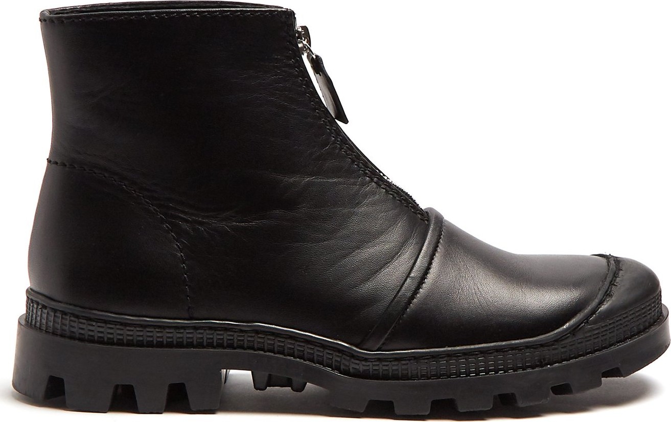 LOEWE Zip-front leather ankle boots