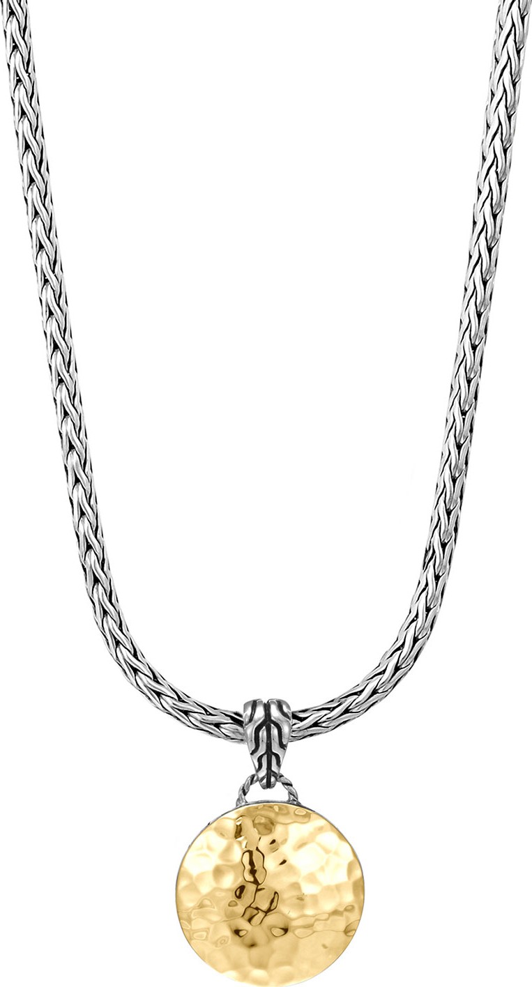 John Hardy Dot Hammered Gold & Silver Pendant Necklace