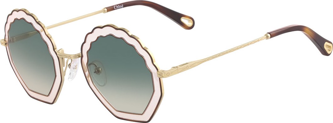 Chloe Tally Scalloped Round Gradient Sunglasses