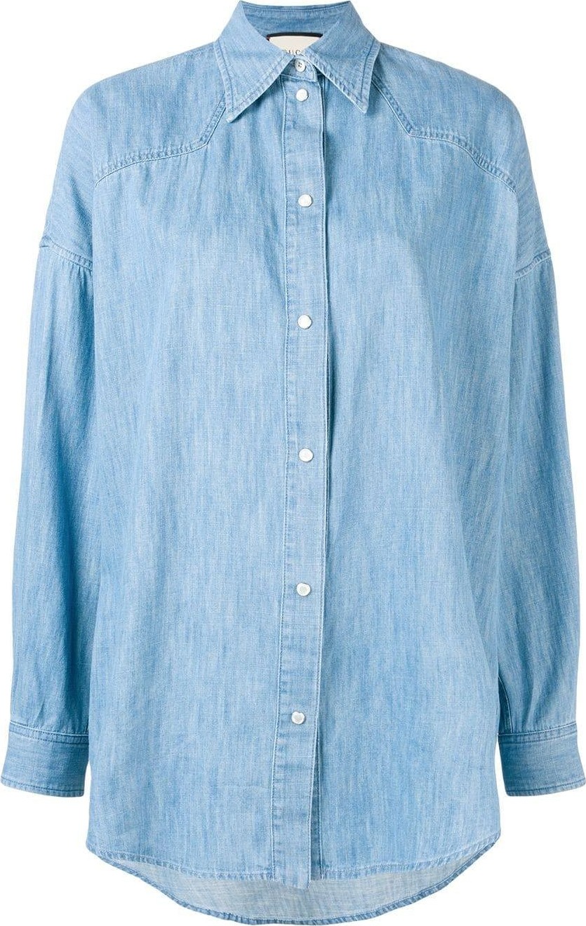 Gucci tiger face logo denim shirt