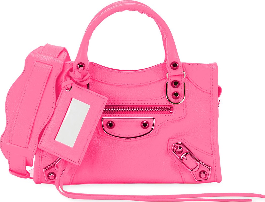 Balenciaga Metallic Edge Mini City AJ Shiny Leather Bag