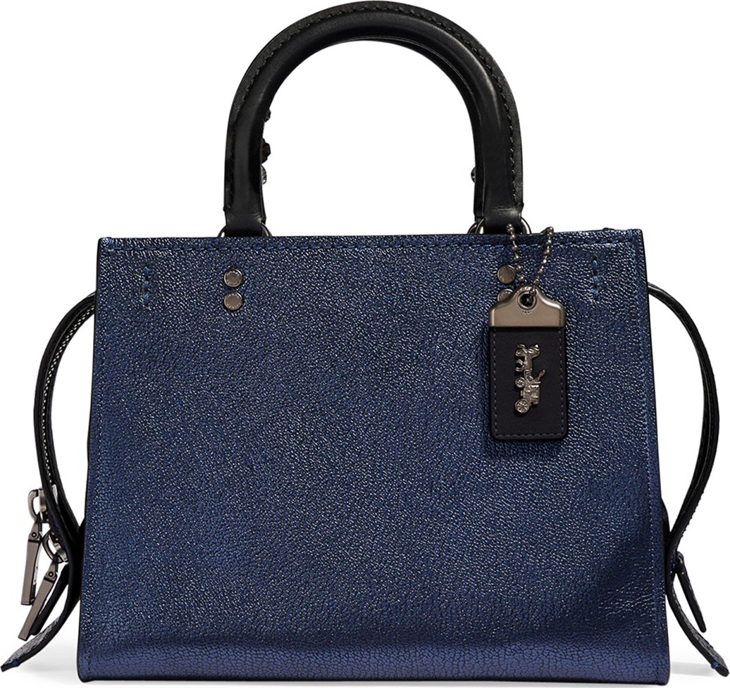COACH 1941 Rogue 25 Metallic Leather Tote Bag with Exotic Detail