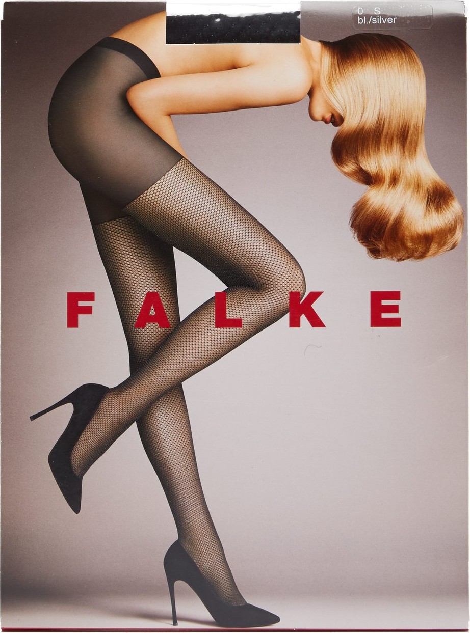 Falke Light Point silver-lurex 3D-knit fishnet tights