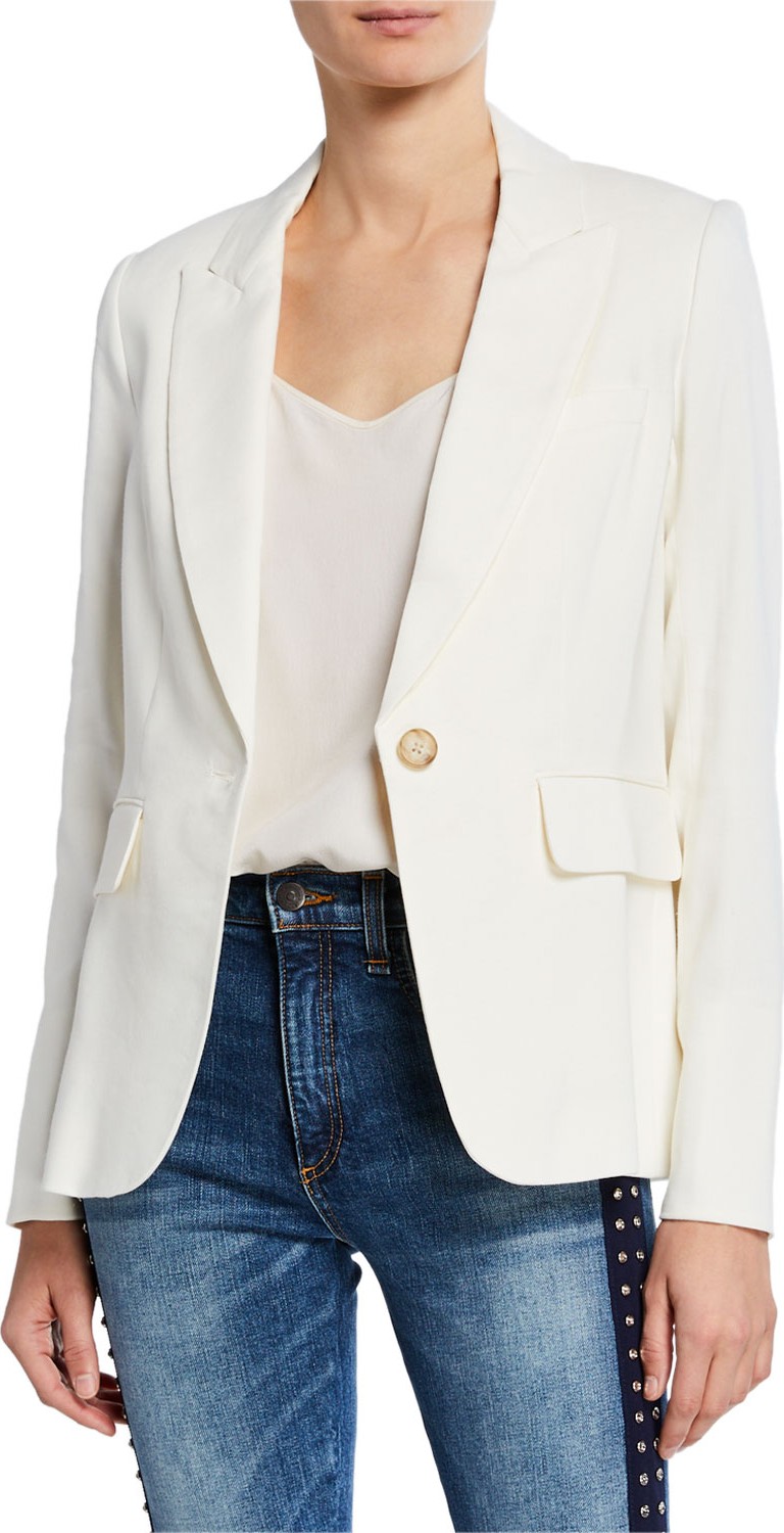 Veronica Beard One-Button Cutaway Jacket