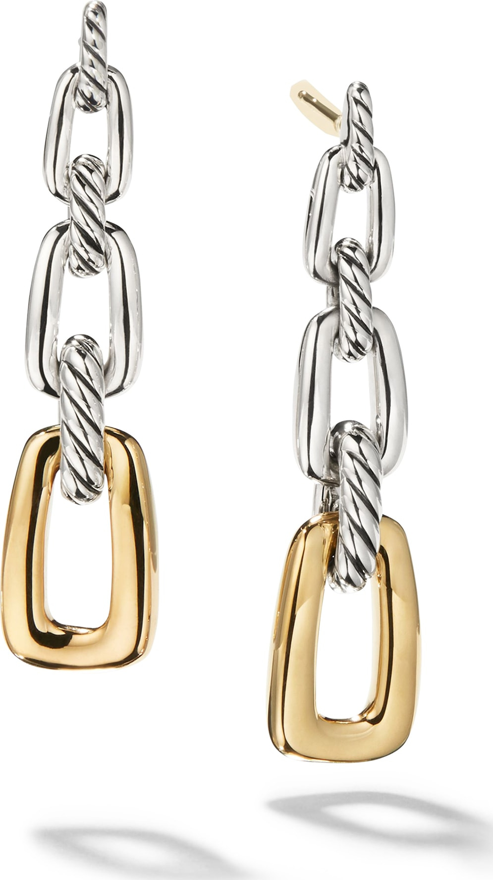David Yurman Wellesley Link Drop Earrings with 18k Gold