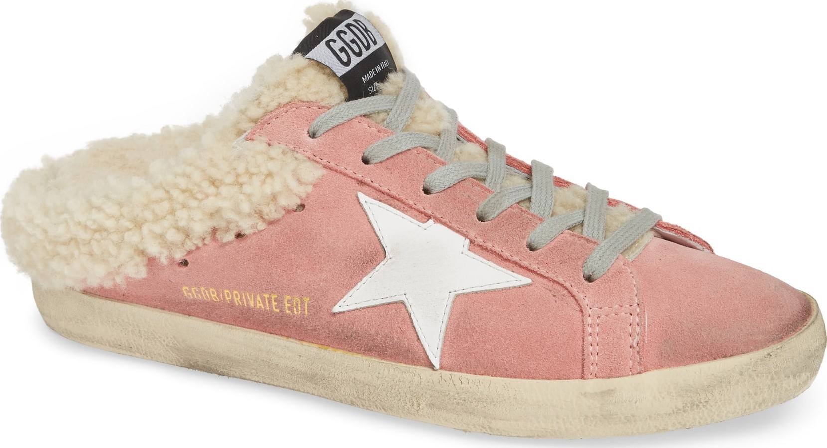 Golden Goose Deluxe Brand Sabot Superstar Genuine Shearling Slide Sneaker